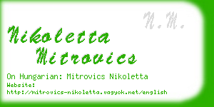 nikoletta mitrovics business card